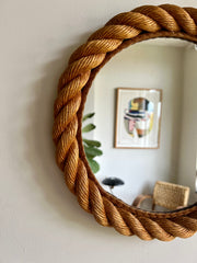 Rope frame mirror, Audoux & Minet. France c.1950
