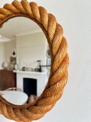 Rope frame mirror, Audoux & Minet. France c.1950
