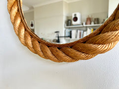 Rope frame mirror, Audoux & Minet. France c.1950