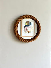 Rope frame mirror, Audoux & Minet. France c.1950