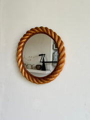 Rope frame mirror, Audoux & Minet. France c.1950
