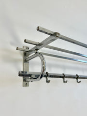 French Art Deco coat rack with 6 hooks and shelf