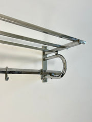 French Art Deco coat rack with 6 hooks and shelf