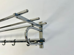 French Art Deco coat rack with 6 hooks and shelf