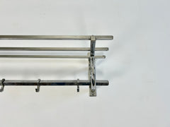 French Art Deco coat rack with 6 hooks and shelf