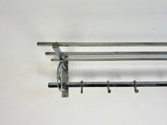 French Art Deco coat rack with 6 hooks and shelf