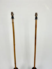 Pair of art deco colonial style bamboo floor lights