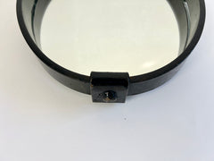 Brutalist mid-century oval wall mirror