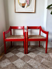 Original 1960s Carimate dining chairs by Vico Magistretti