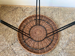 Rattan side table, France c.1950-60
