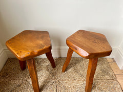 Eyespy - Brutalist primitive stools manufactured by Aranjou, France, c. 1960. Similar in design to Olavi Hanninen Mikko Nupponen stools.