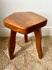 Brutalist stools in elm. Aranjou, France c.1960