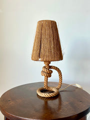 Eyespy - Small rope table lamp by Audoux Minet, France c.1950-60