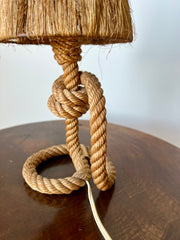 Eyespy - Small rope table lamp by Audoux Minet, France c.1950-60