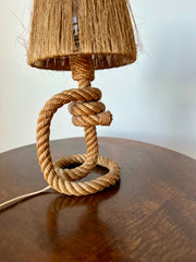 Eyespy - Small rope table lamp by Audoux Minet, France c.1950-60