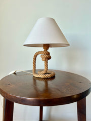 Rope table lamp by Audoux Minet, France c.1950-60