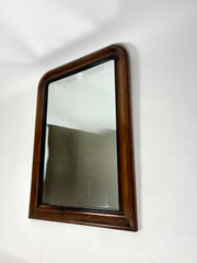 Large Antique Art Deco Wall Mirror: Wood Frame, Foxed Glass, France c.1920