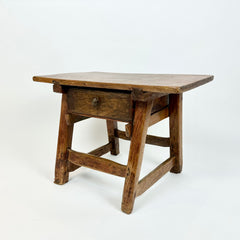 Antique rustic primitive Alpine side table. France, late 19th century