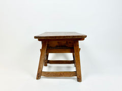 Antique rustic primitive Alpine side table. France, late 19th century