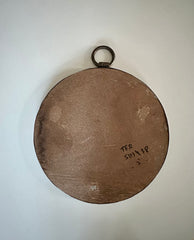 Brutalist mid-century round wall mirror. France c.1950