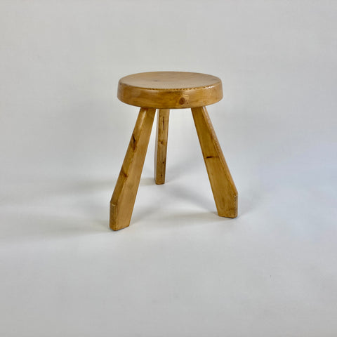 Pine stool from Les Arcs, Charlotte Perriand