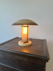 Art Deco Brass & Glass table lamp. France c.1920-30