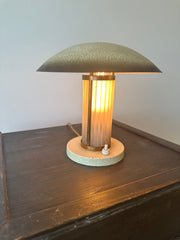 Art Deco Brass & Glass table lamp. France c.1920-30
