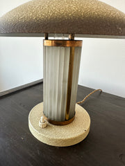 Art Deco Brass & Glass table lamp. France c.1920-30