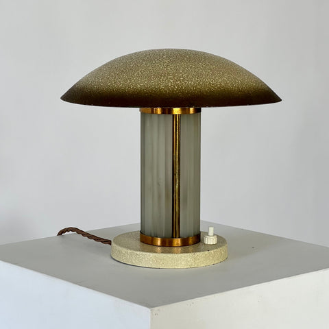Art Deco Brass & Glass table lamp. France c.1920-30