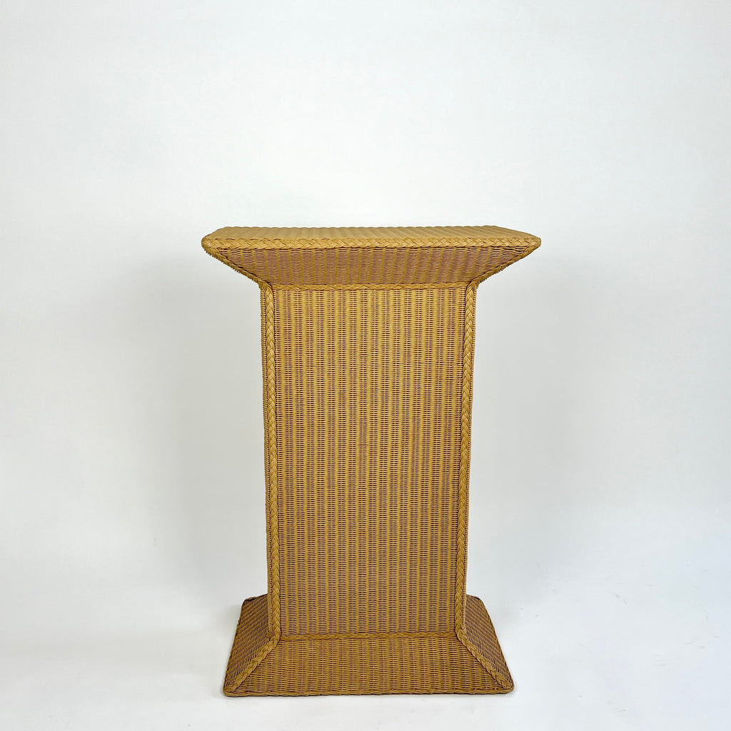Vintage Plinth / Pedestal / Display stand made of woven rattan.  Acquired from Italy, probably dating back to the 1980s /late 20th C.