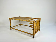 Vintage Bamboo & Rattan Coffee Table. Italy 1980s
