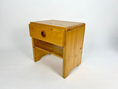 Pair Of Vintage Pine Bedside Tables From Les Arcs, France. Charlotte Perriand