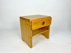 Pair Of Vintage Pine Bedside Tables From Les Arcs, France. Charlotte Perriand