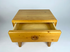 Pair Of Vintage Pine Bedside Tables From Les Arcs, France. Charlotte Perriand