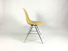 Vintage Eames DSS fibreglass side chairs - Light Ochre - eyespy
