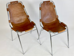 Leather chairs selected by Charlotte Perriand for Les Arcs