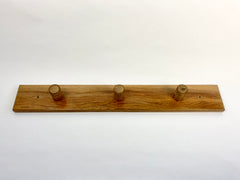 Large 1960s solid pine coat rack with 3 pegs from Les Arcs, France by Charlotte Perriand.