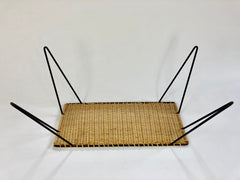 Rattan and metal low table by Raoul Guys, France c1950-60