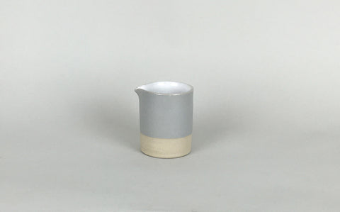 French Stoneware Basic Milk Jug - White / Smoke