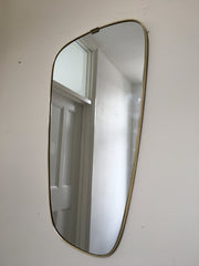 1960s brass framed asymmetric wall mirror - eyespy