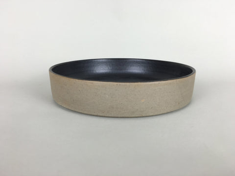 French Stoneware Basic shallow bowl or soup plate - Anthracite