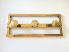French Art Deco Brass Coat Rack - eyespy