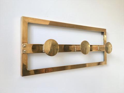 French Art Deco Brass Coat Rack