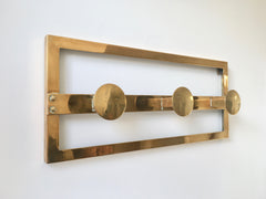 French Art Deco Brass Coat Rack - eyespy