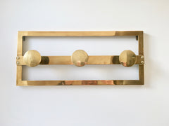 French Art Deco Brass Coat Rack - eyespy