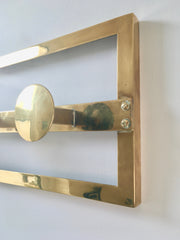 French Art Deco Brass Coat Rack - eyespy