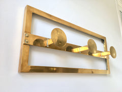 French Art Deco Brass Coat Rack - eyespy