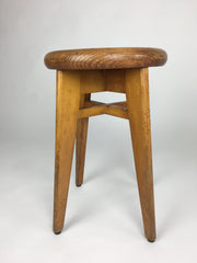 Mid century round top stool from France. Perriand, Prouvé, Le Corbusier era - eyespy