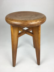 Mid century round top stool from France. Perriand, Prouvé, Le Corbusier era - eyespy