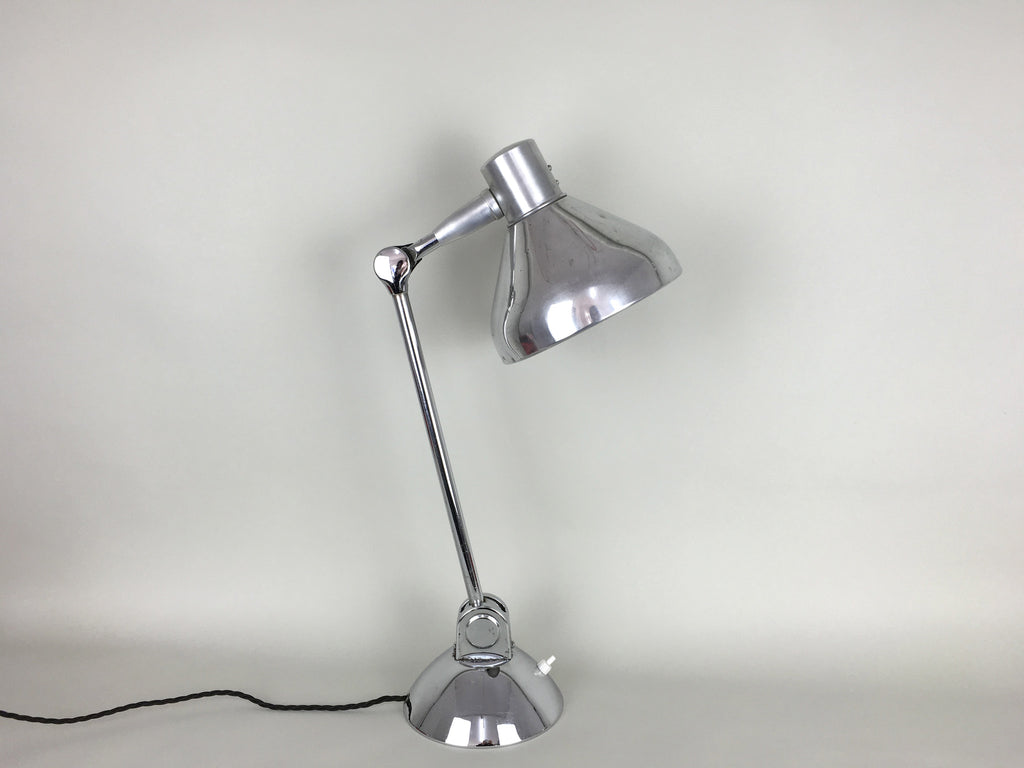 Mid century chrome French desk lamp by Jumo - eyespy
